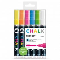 Chalk křídový fix 4mm 6x -  Neon-Set Clearbox